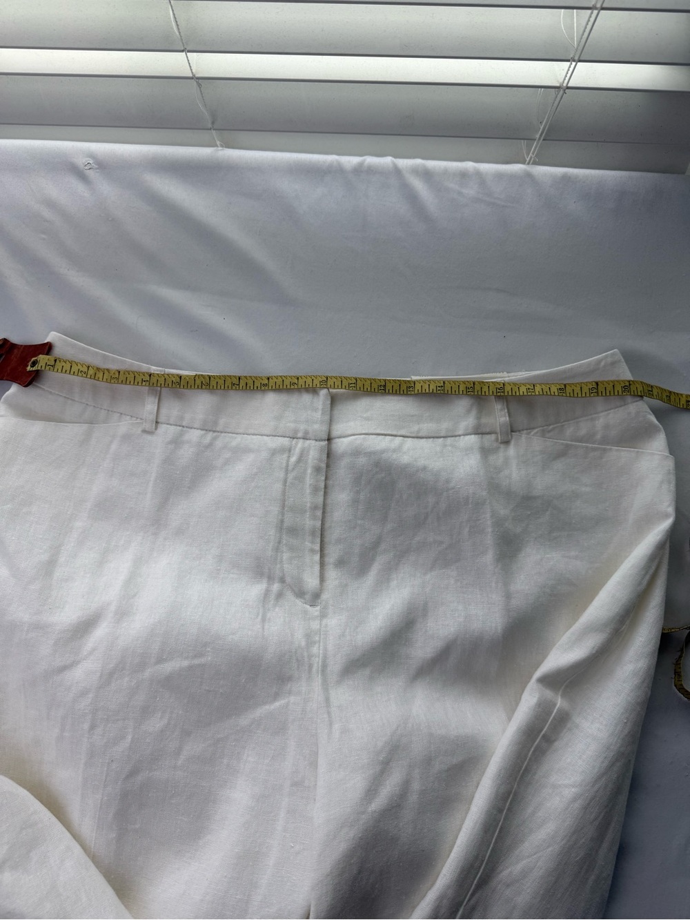 NWT Crisp Ivory Lined Linen Wide Leg Pants - Picture 9 of 12
